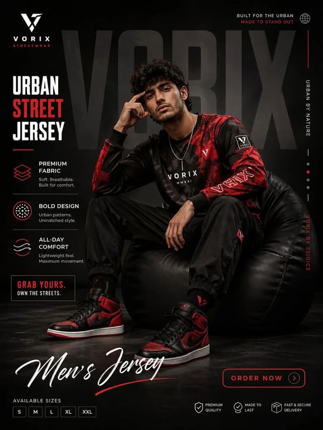 High-fashion streetwear promotional poster