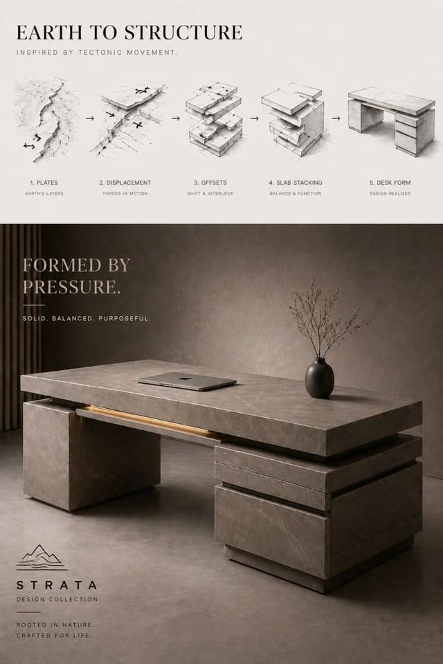 Tectonic Plate Inspired Modern Desk Poster