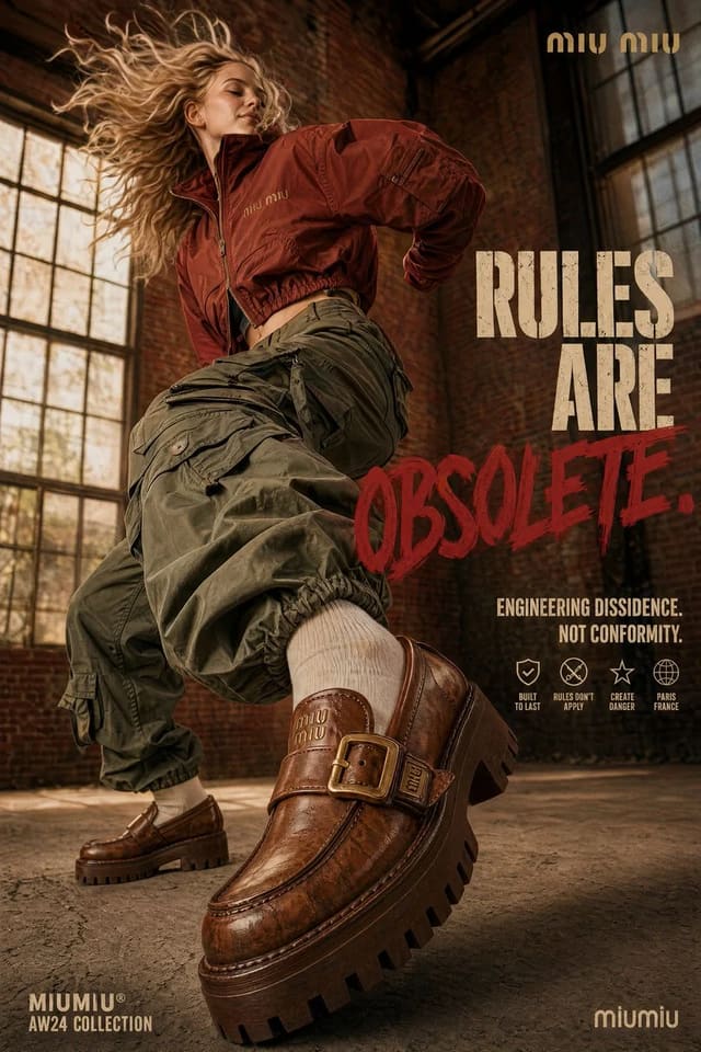 Rules Are Obsolete Miu Miu Fashion Campaign Poster
