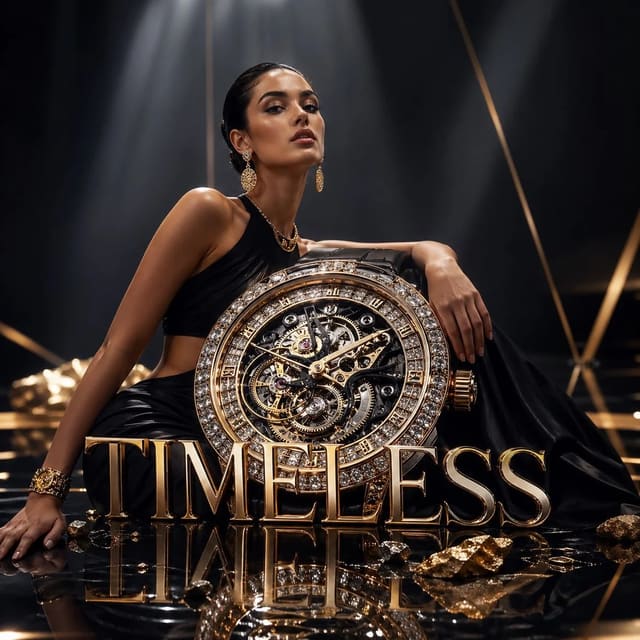 Avant-garde luxury watch fashion ad