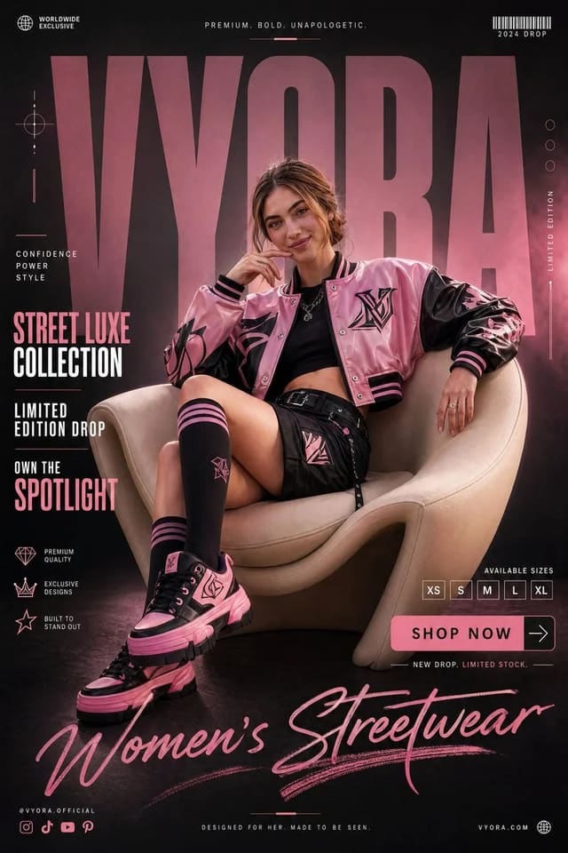 High-Fashion Streetwear Promotional Poster