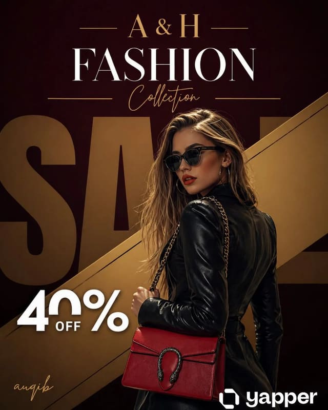 Luxury Fashion Sale Poster with High-Fashion Model