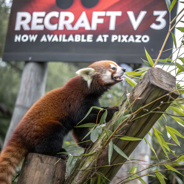 Recraft V3 red panda poster example