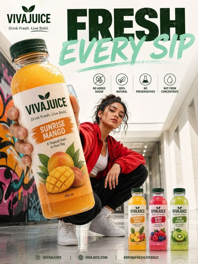 Premium Fruit Juice Advertisement Poster