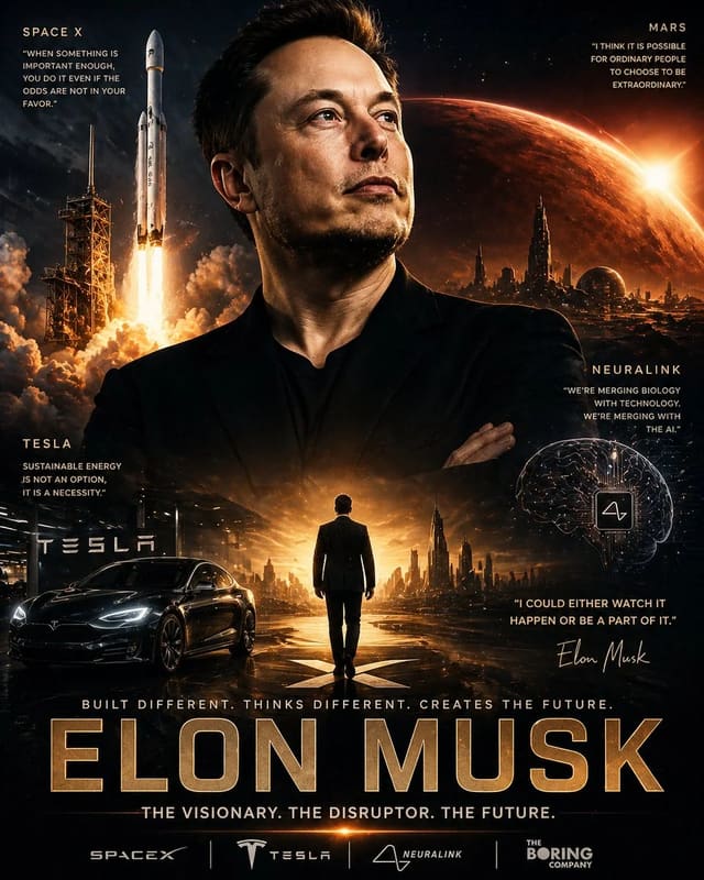 Cinematic Elon Musk Visionary Poster