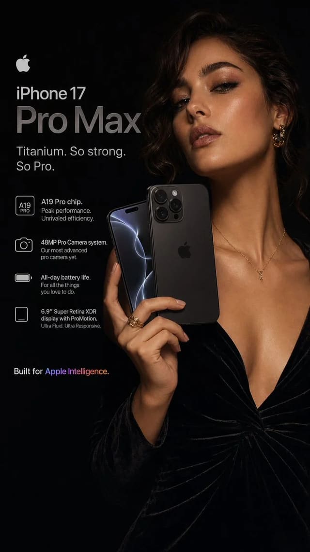 Hyperrealistic iPhone 17 Pro Max Advertisement