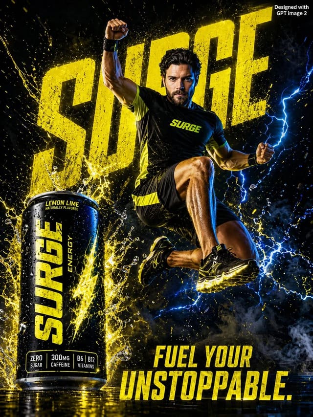 SURGE Energy Drink Advertisement
