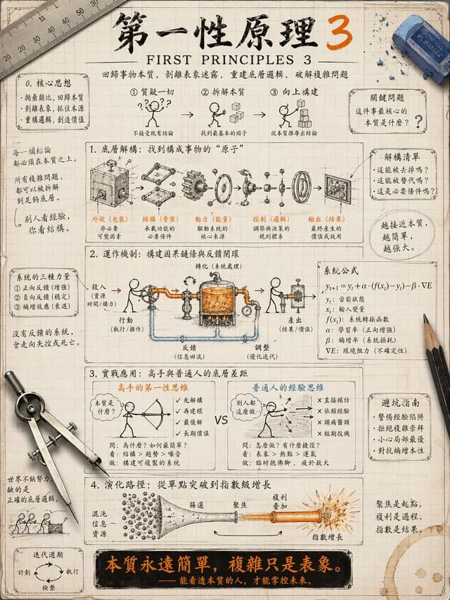 火柴人复古工程手稿风信息图提示词