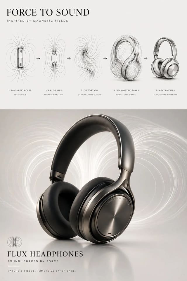 Force to Sound: Magnetic Field-Inspired Headphones Poster