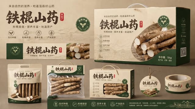 用 GPT Image 2 为山药生成产品包装视觉设计