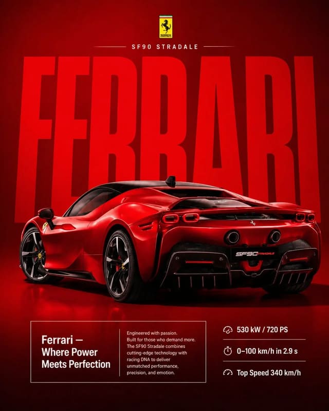 High-End Ferrari Supercar Poster