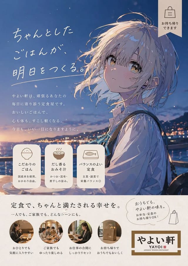 GPT-Image-2でやよい軒風広告イラストを生成
