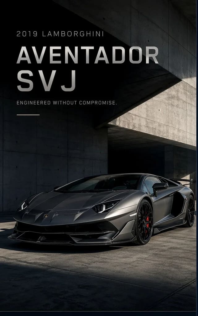 Luxury Lamborghini Automotive Sales Sheet