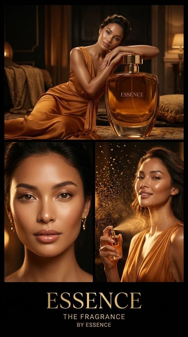 Luxury Cinematic Triptych Perfume Campaign