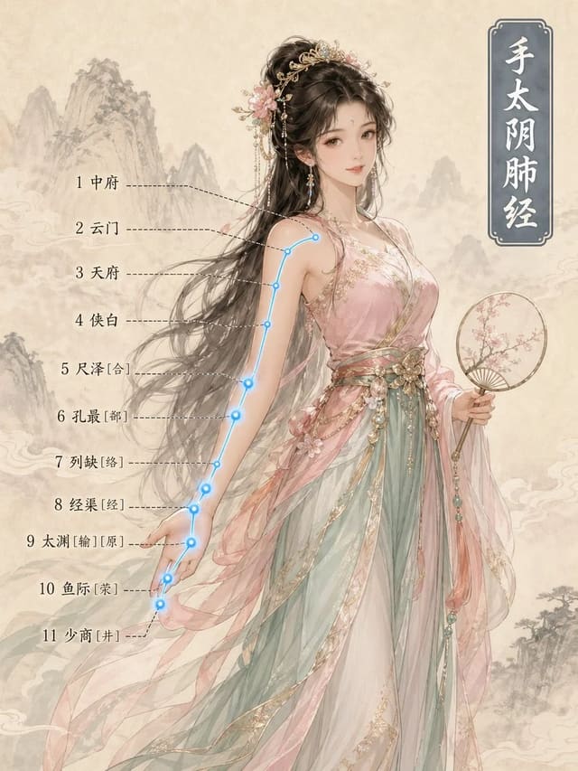 GPT Image 2 生成中医经脉穴位国风科普图