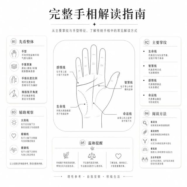 GPT-Image-2 简易手相解读指南生成提示词