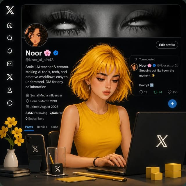 Cozy AI Workspace in X Profile Interface