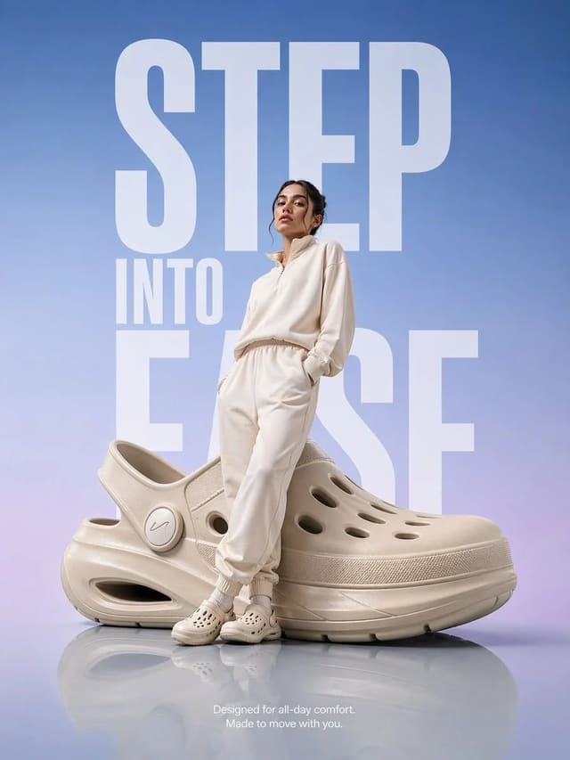 Premium Futuristic Comfort Clog Advertisement