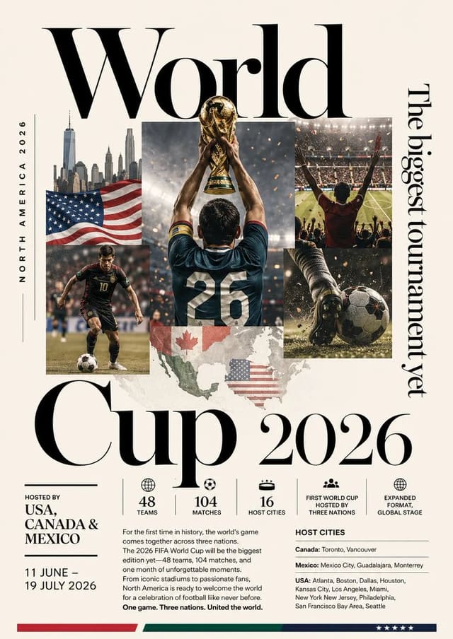World Cup 2026 Editorial Football Poster