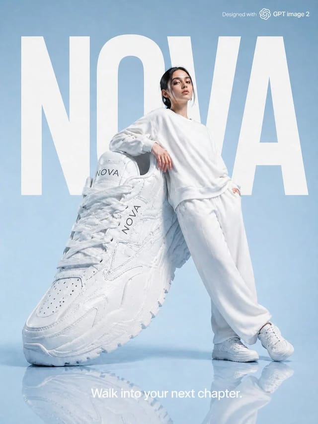 High-fashion NOVA sneakers advertising campaign