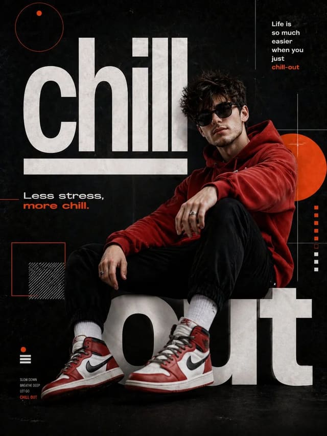Chill-out cinematic poster portrait
