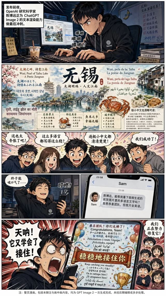 Chinese-text manga demonstrating GPT Image 2 multilingual text rendering