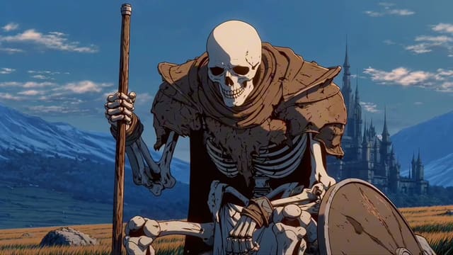 Skeleton Jim gothic castle scene