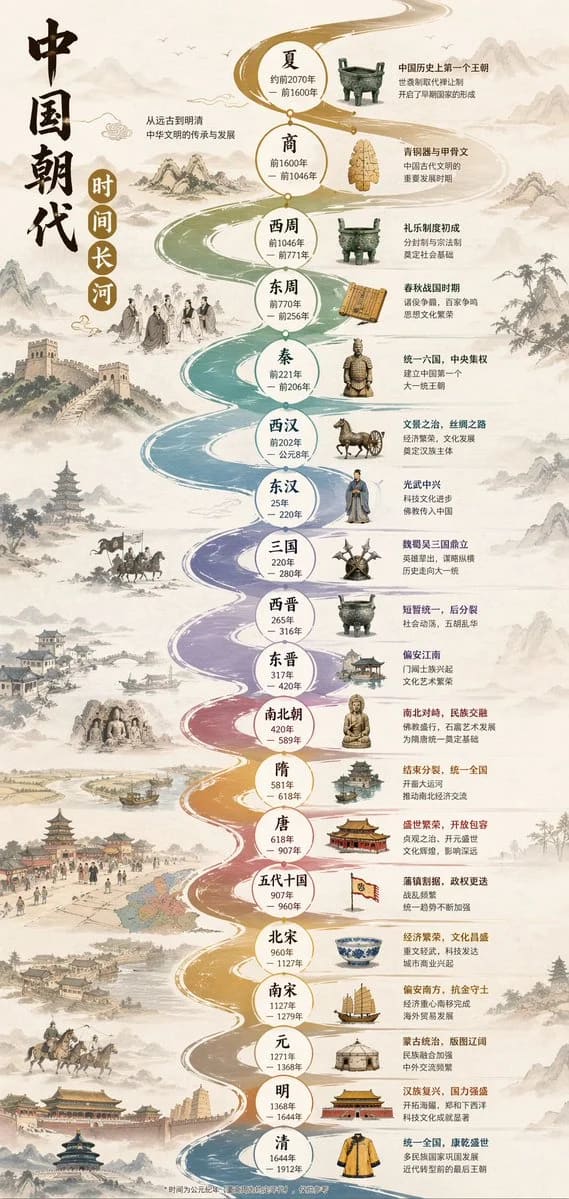 中国朝代信息图