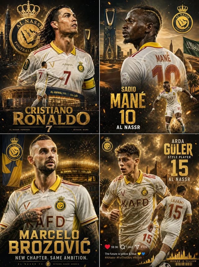Cinematic Al Nassr Football Poster Collage
