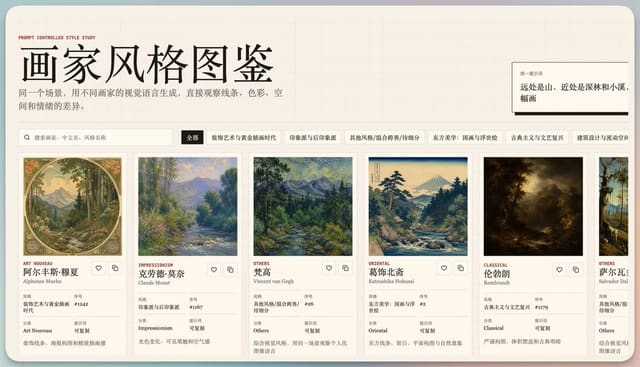 用 GPT-Image-2 生成 380+ 艺术家风格参考网站