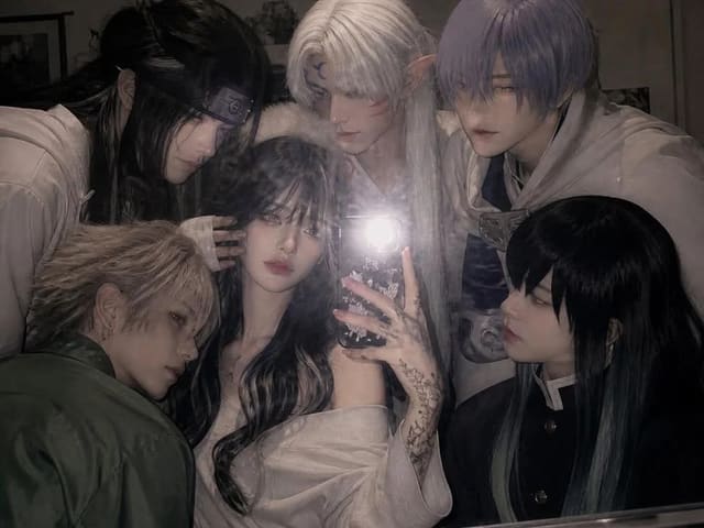GPT Image 2 Mirror Selfie with Anime-Style Cosplay Characters