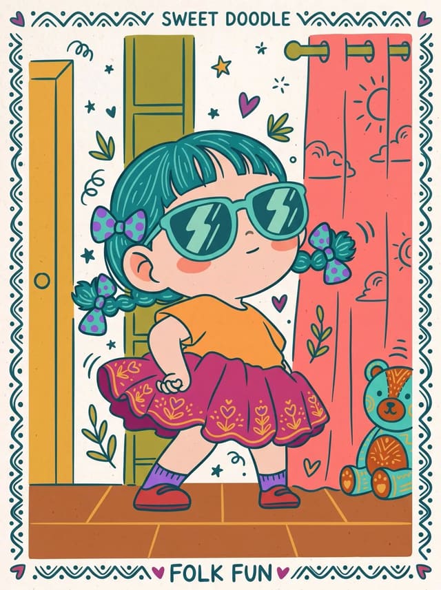 Decorative Folk Flat Illustration Style Transformation