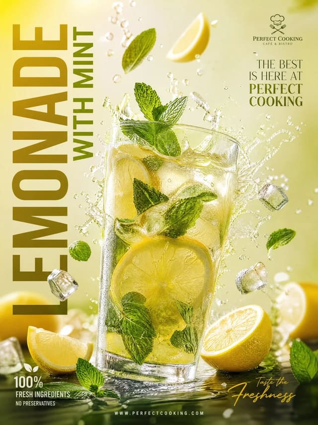 Luxury Lemonade Advertisement Poster Prompt