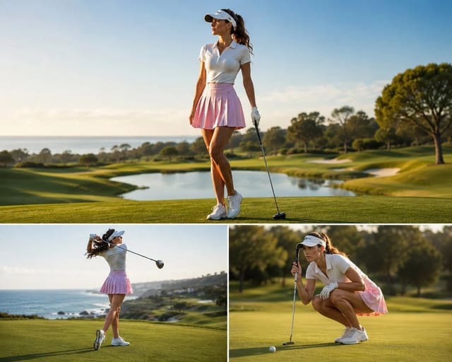 Luxury Sports Editorial Collage of a Female Golfer