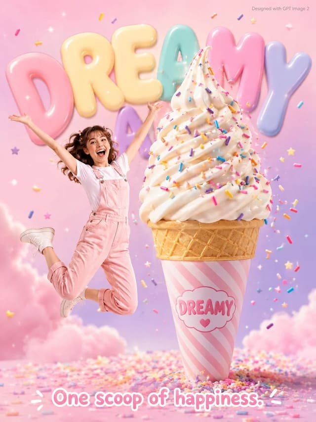 GPT Image 2 dessert ad poster