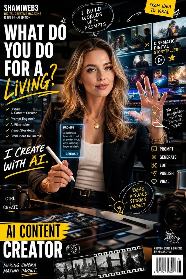 British AI Content Creator Editorial Poster