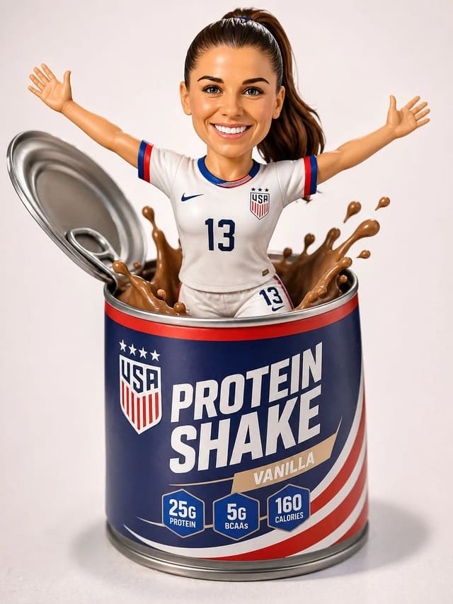 Soccer Figurine Popping Out of Protein Shake Can