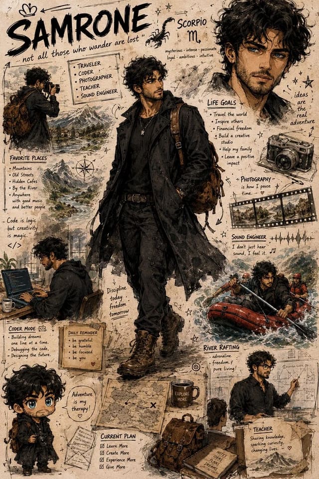 GPT-Image-2 character profile sheet prompt for “SAMRONE”