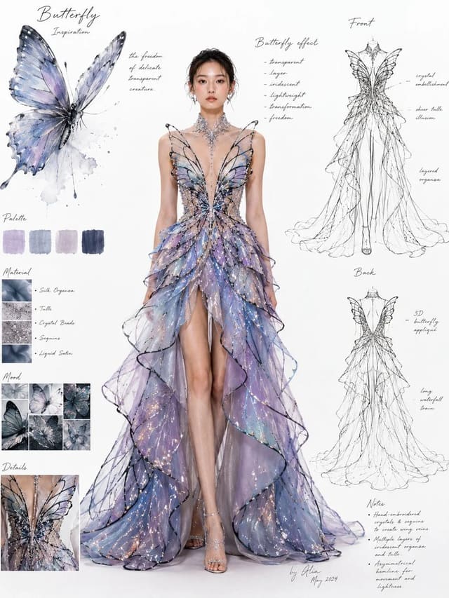 GPT Image 2 自然灵感高定礼服设计提示词