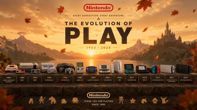 Nintendo console evolution cinematic poster