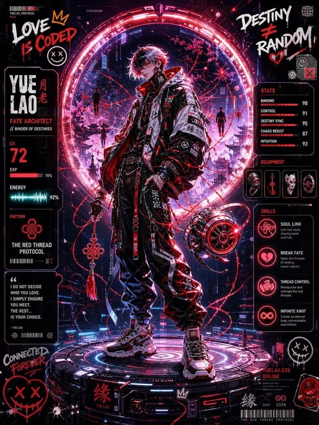 Futuristic Yue Lao Character IP Splash Art