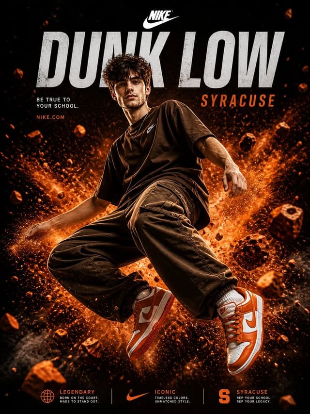 Hyper-Realistic Nike Dunk Low Syracuse Poster