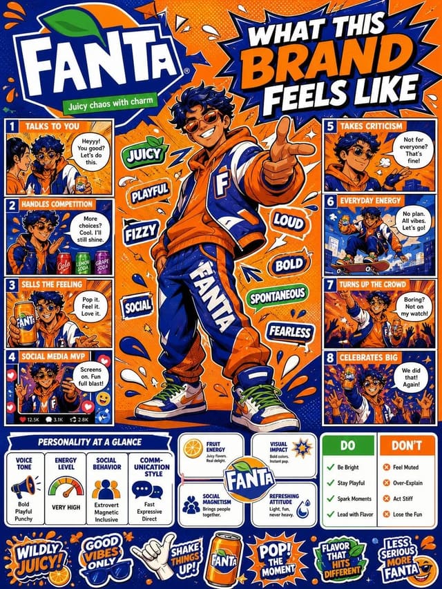 Brand Personality Breakdown Comic Infographic Prompt
