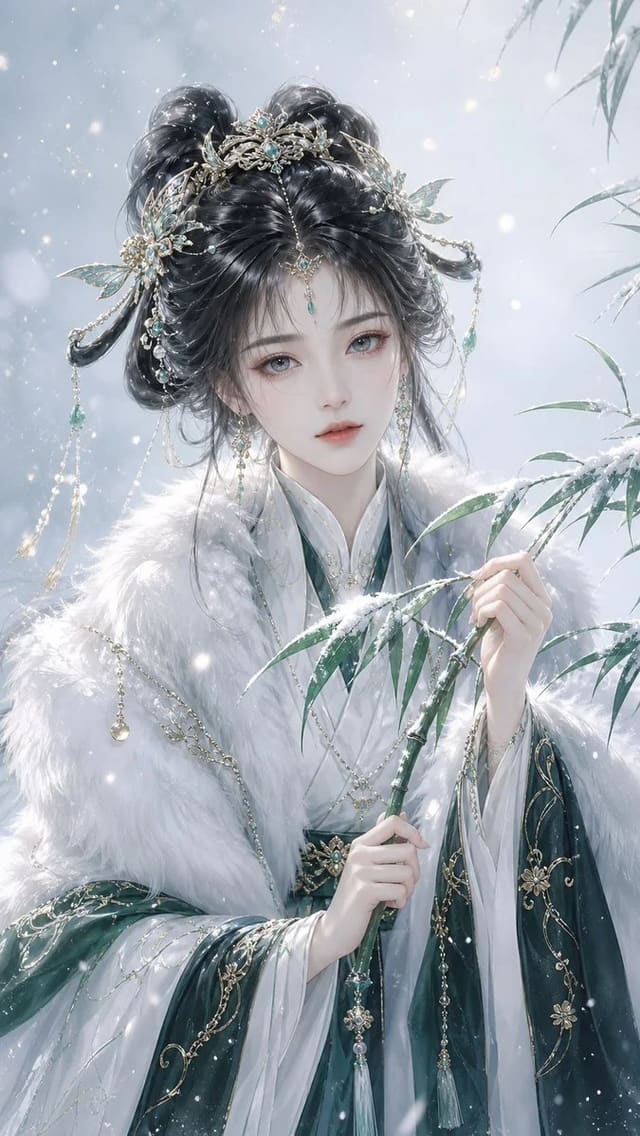 GPT-Image-2 古风雪景仙侠女性角色插画