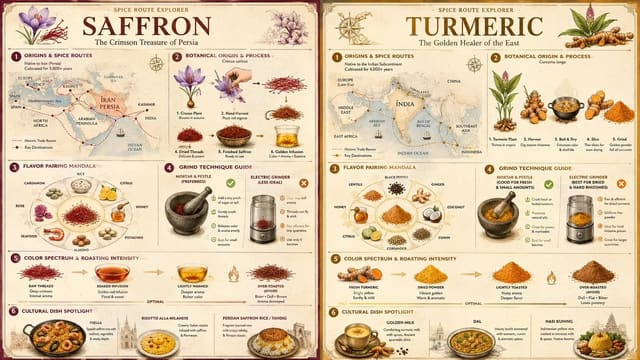 GPT Image 2 spice route infographic prompt for saffron and turmeric