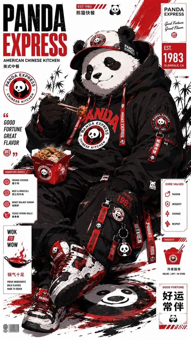 Anime Streetwear Fast-Food Mascot Poster