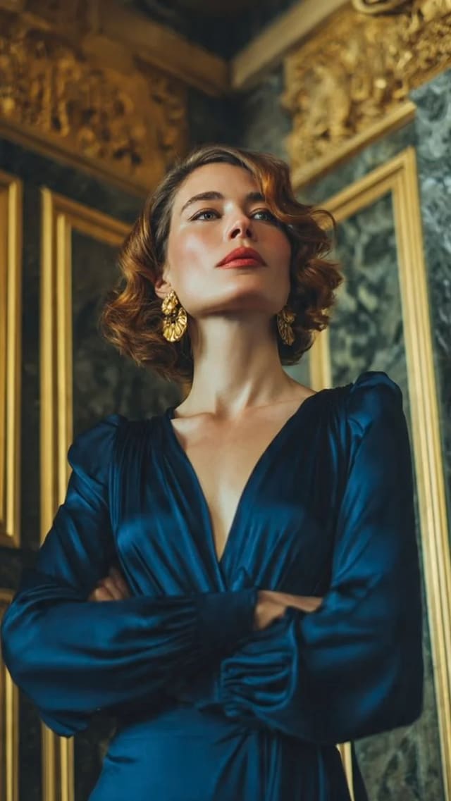 Timeless grace in regal teal