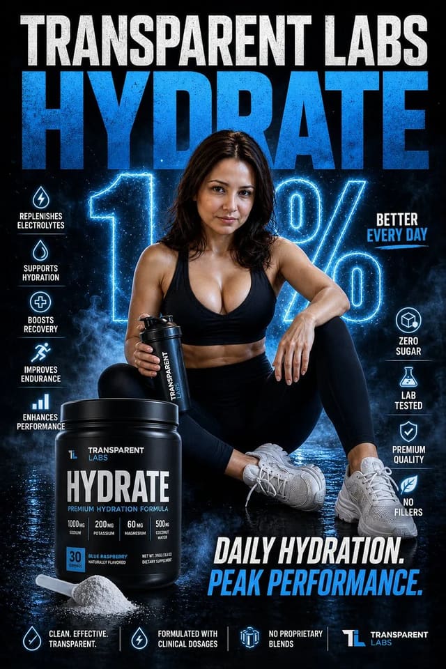 Transparent Labs Hydrate Fitness Campaign Poster