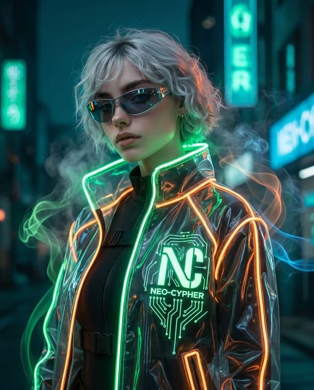 GPT Image 2 cyberpunk neon fashion portrait