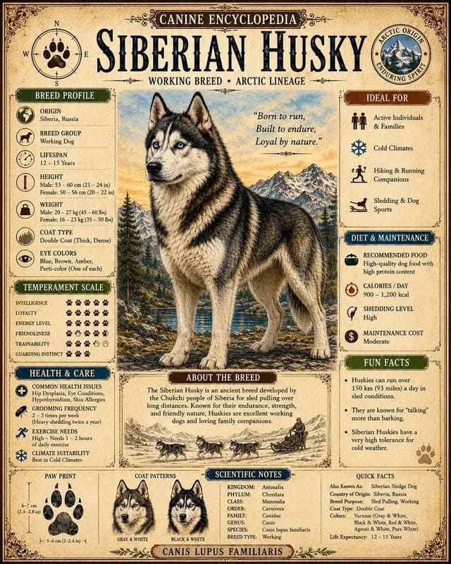 Vintage Encyclopedia Dog Breed Poster Prompt